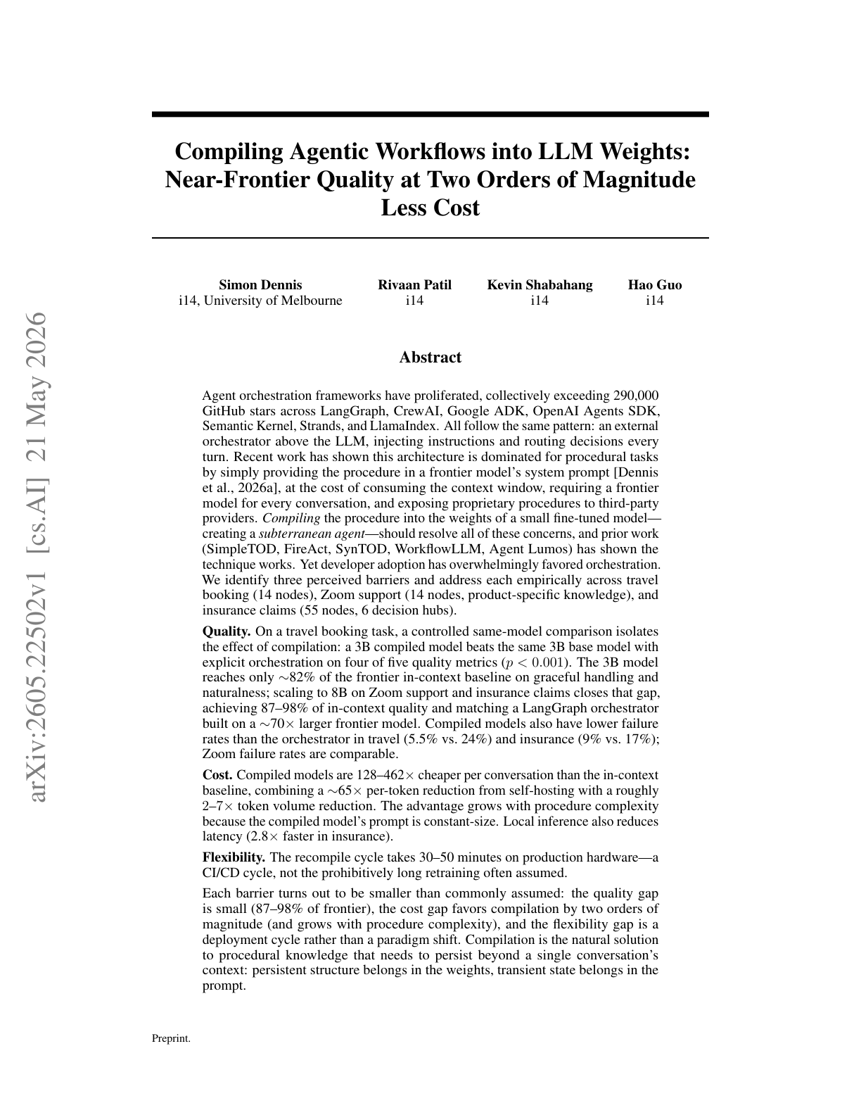 Compiling Agentic Workflows into Weights