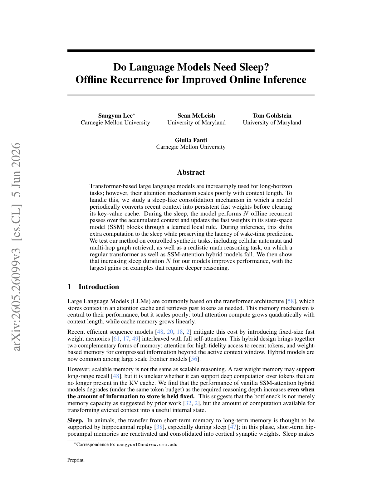 Language Models Need Sleep