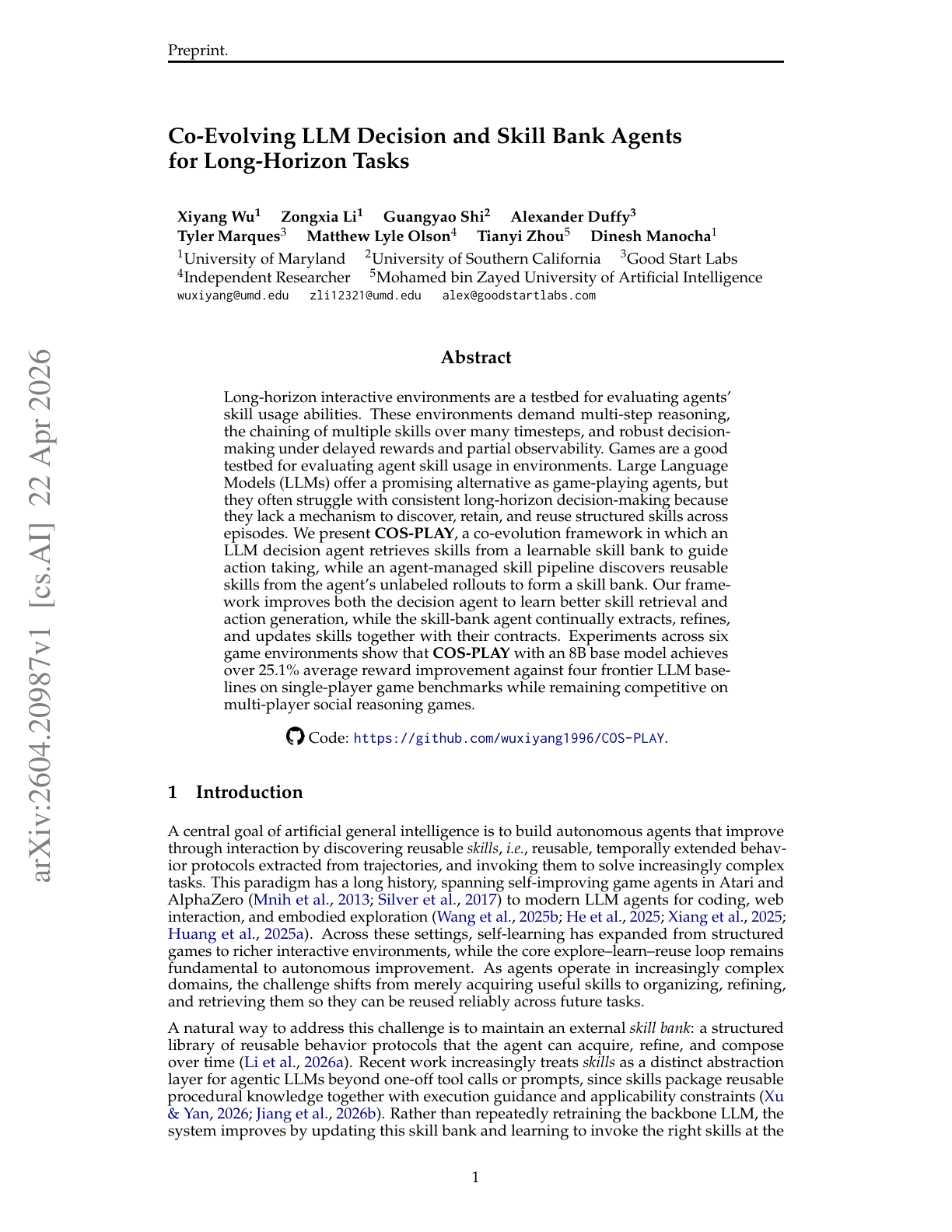 Co-evolving Decisions and Skills