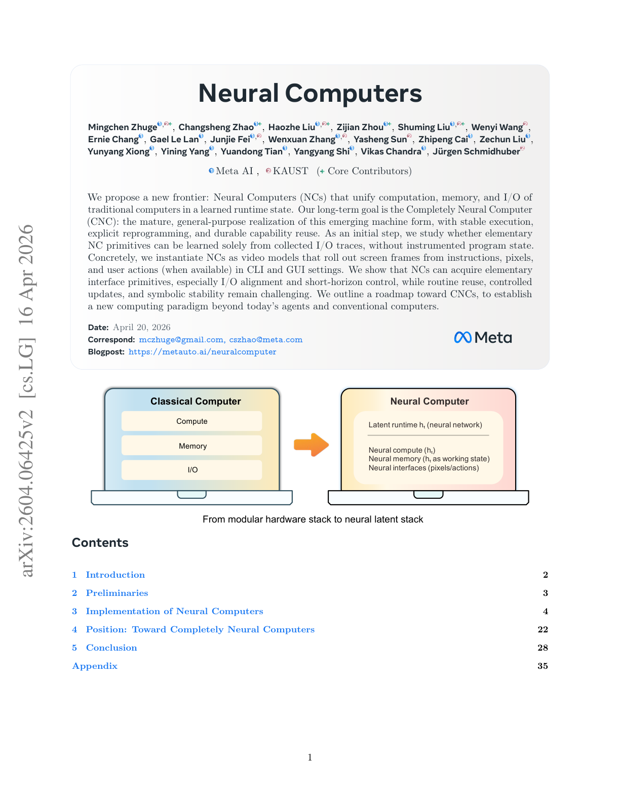 Neural Computers