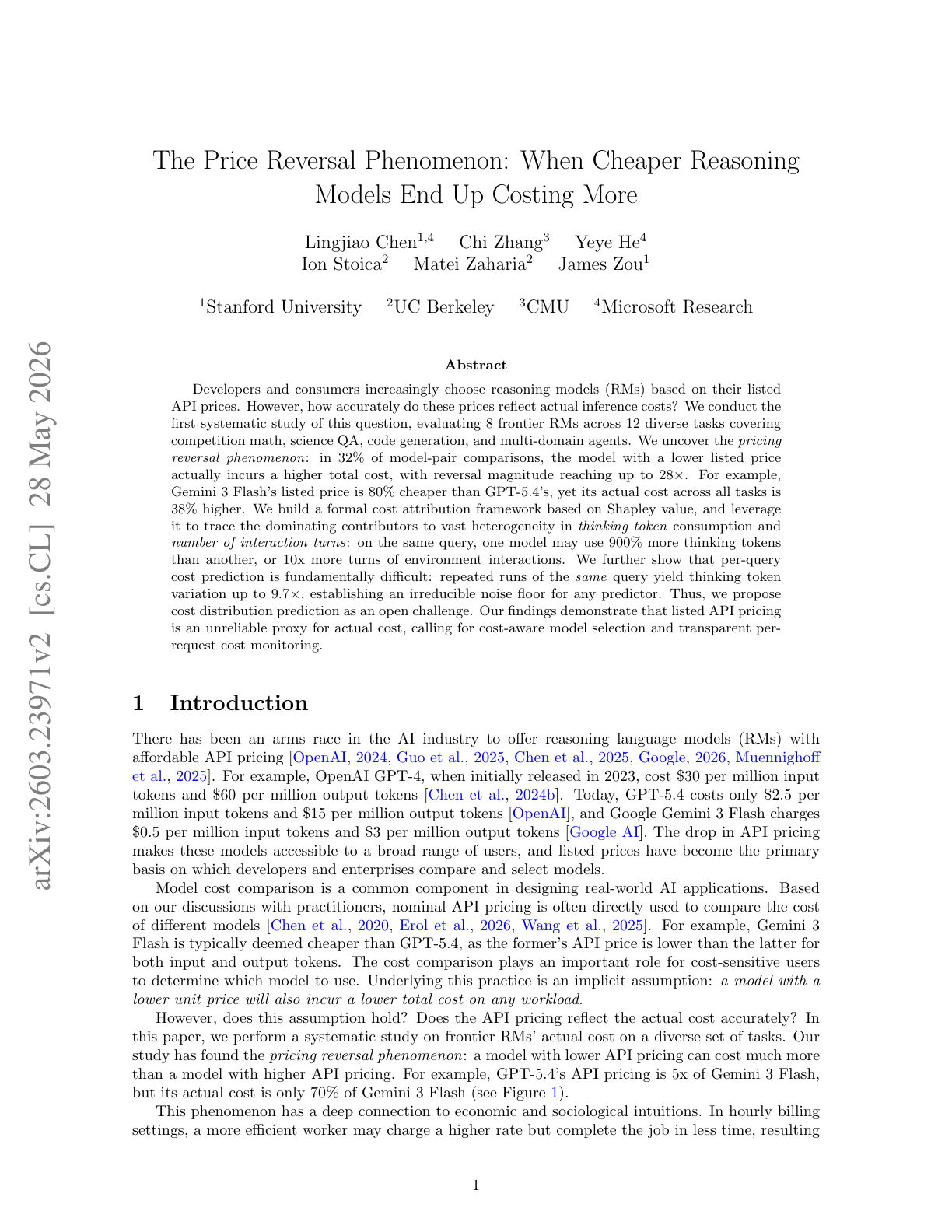 The Price Reversal Phenomenon