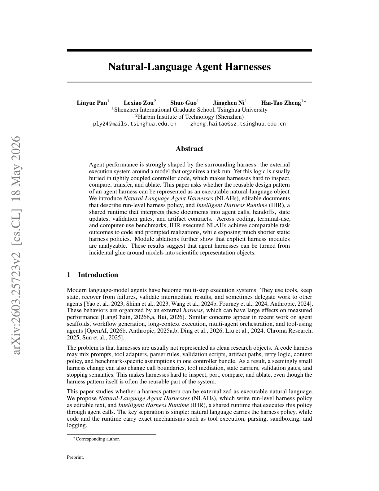 Natural-Language Agent Harnesses