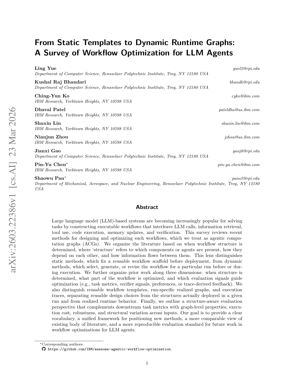 Workflow Optimization for LLM Agents
