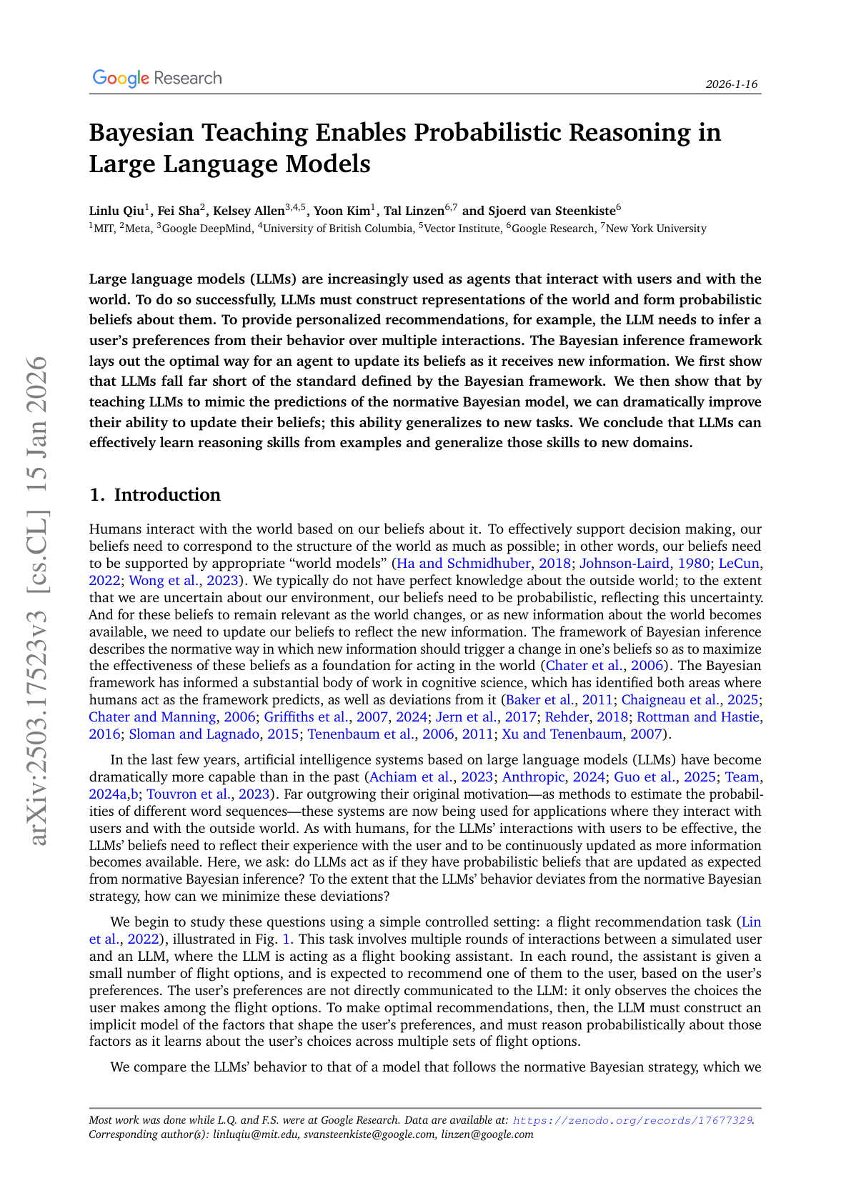 Bayesian Teaching for LLMs