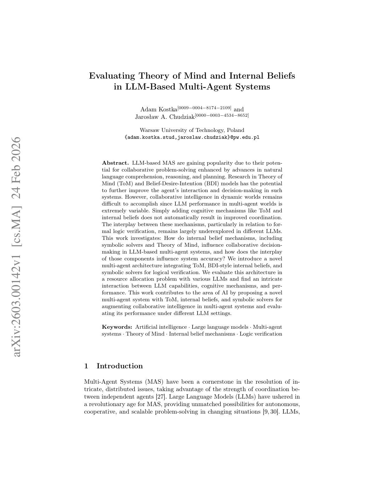 Theory of Mind in Multi-Agent LLMs
