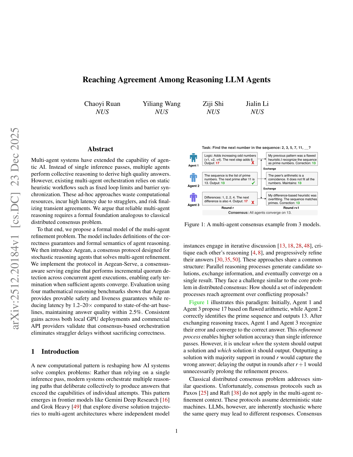 Reaching Agreement Among LLM Agents