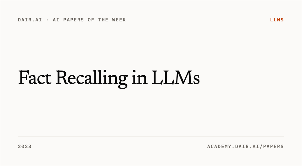 Fact Recalling in LLMs