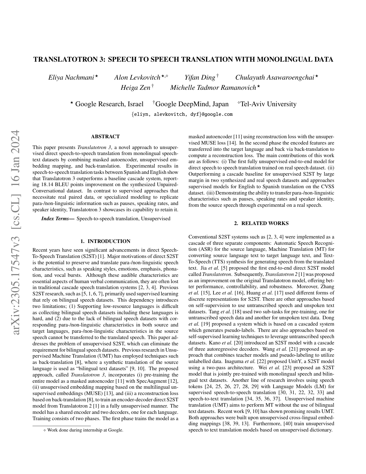 Translatotron 3