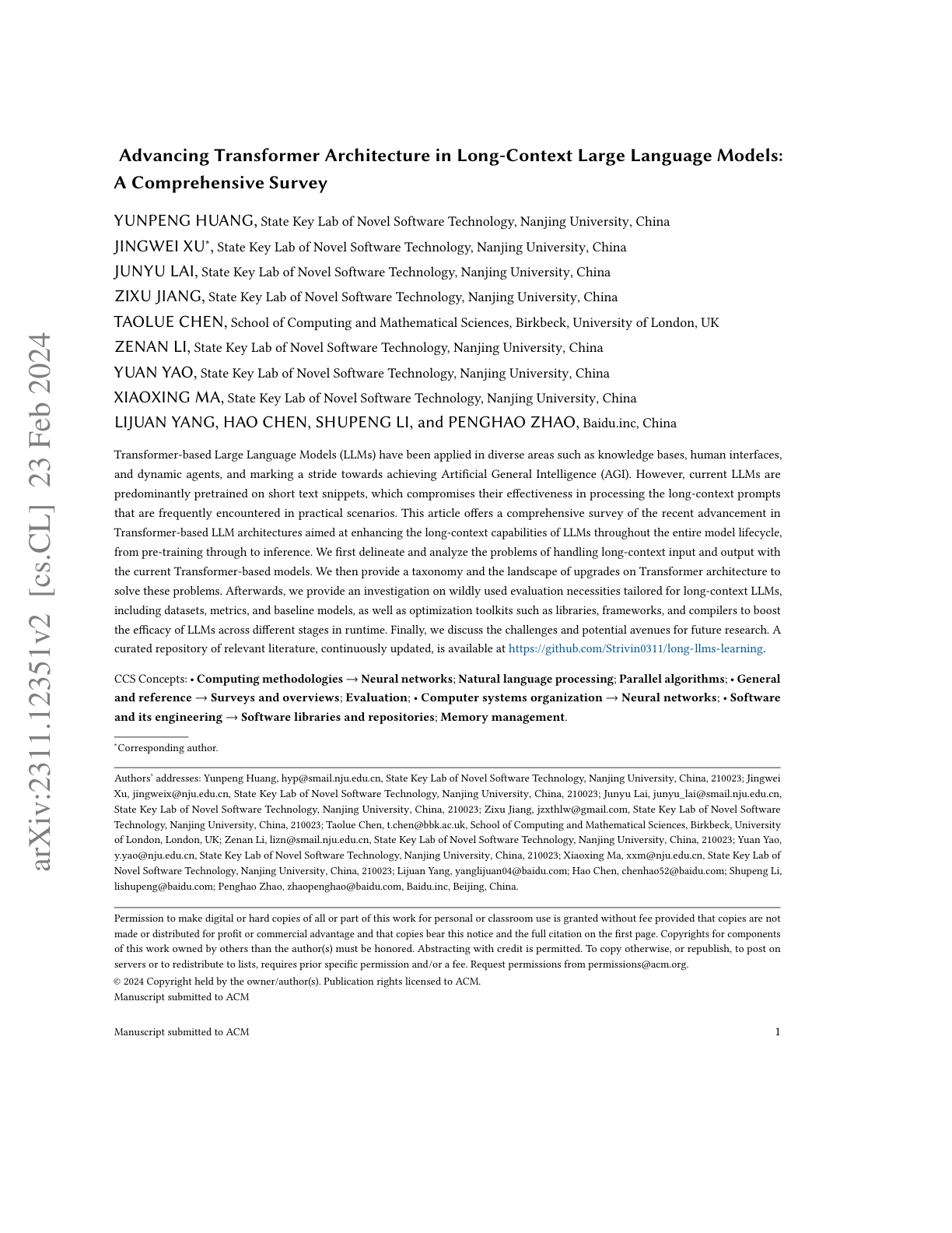 Advancing Long-Context LLMs
