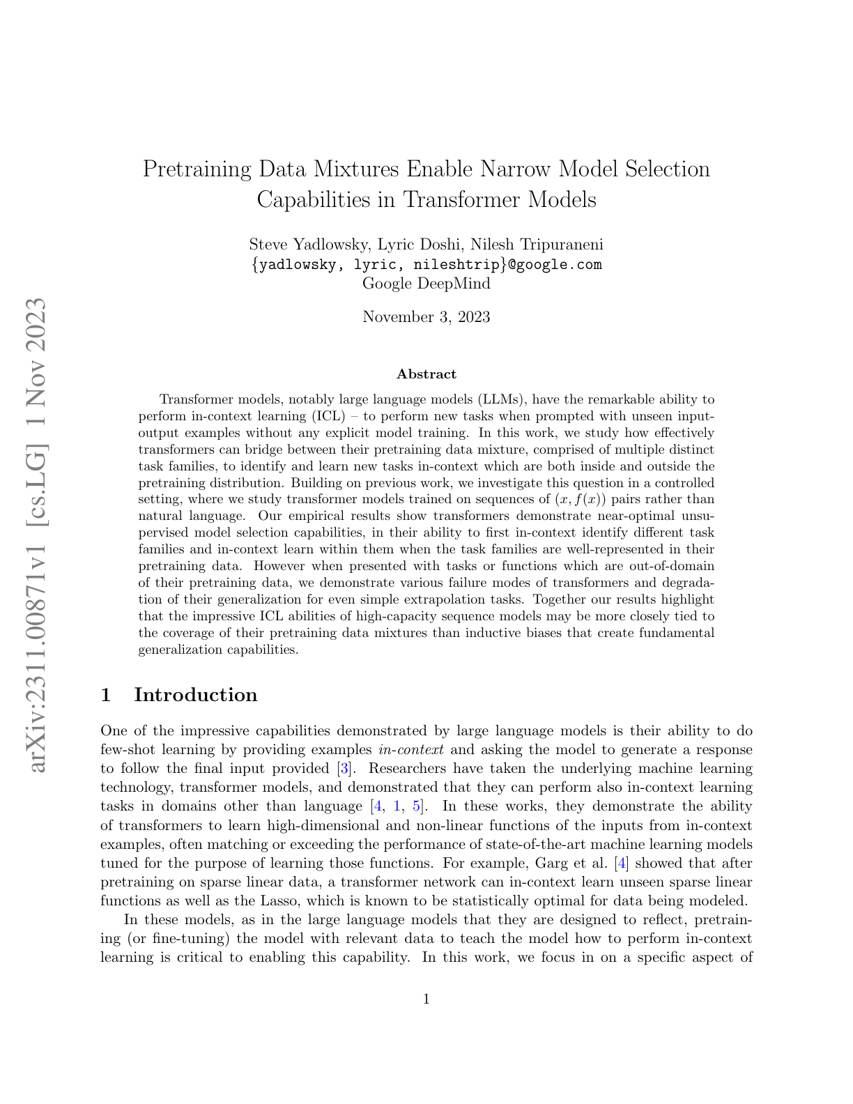 In-Context Learning Generalization Limits