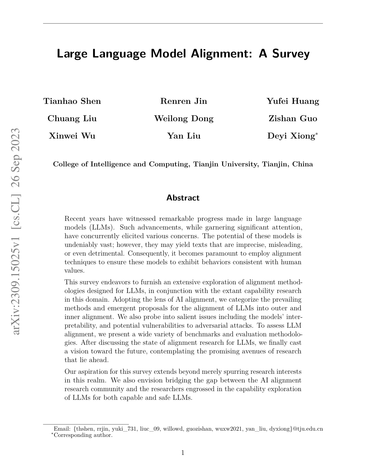 LLM Alignment Survey