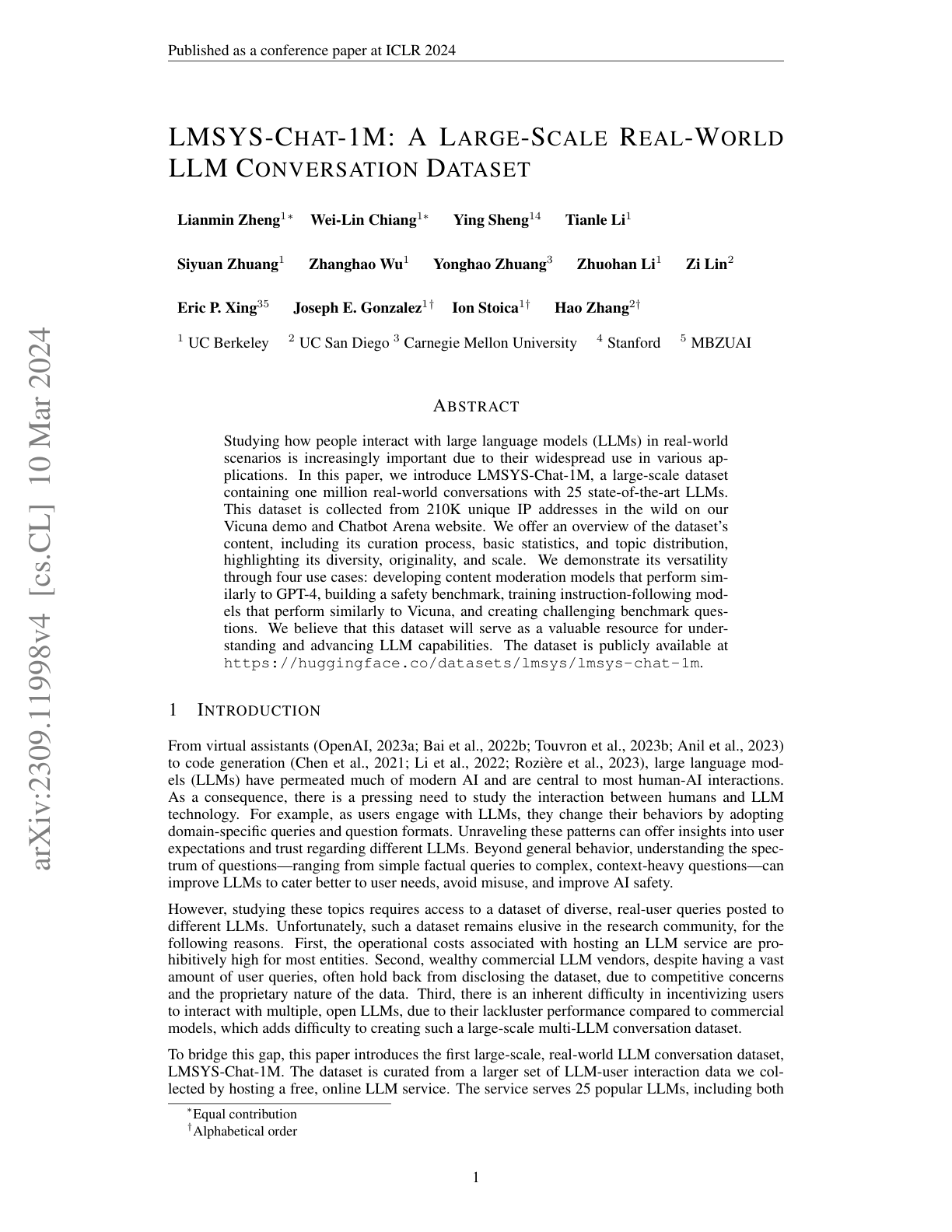 LMSYS-Chat-1M