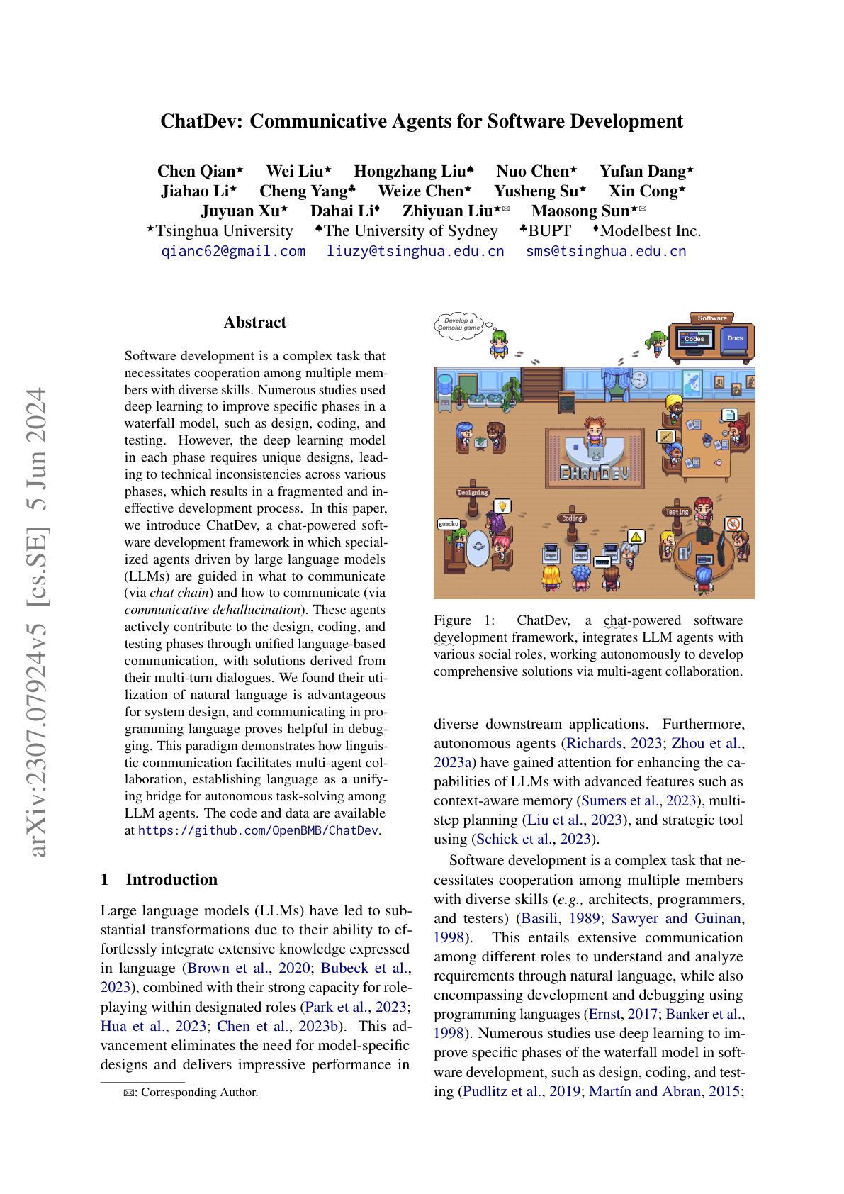 ChatDev (Communicative Agents for Software Development)