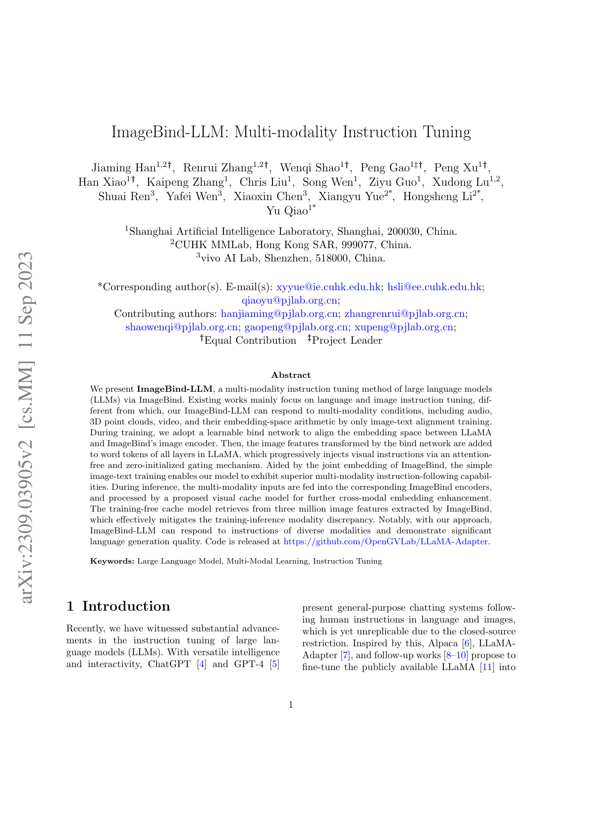 ImageBind-LLM