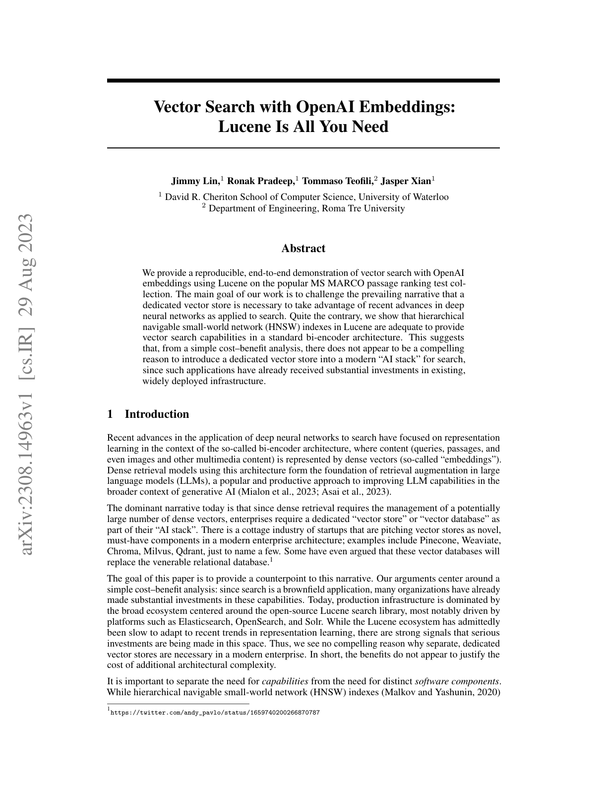 Vector Search with OpenAI Embeddings