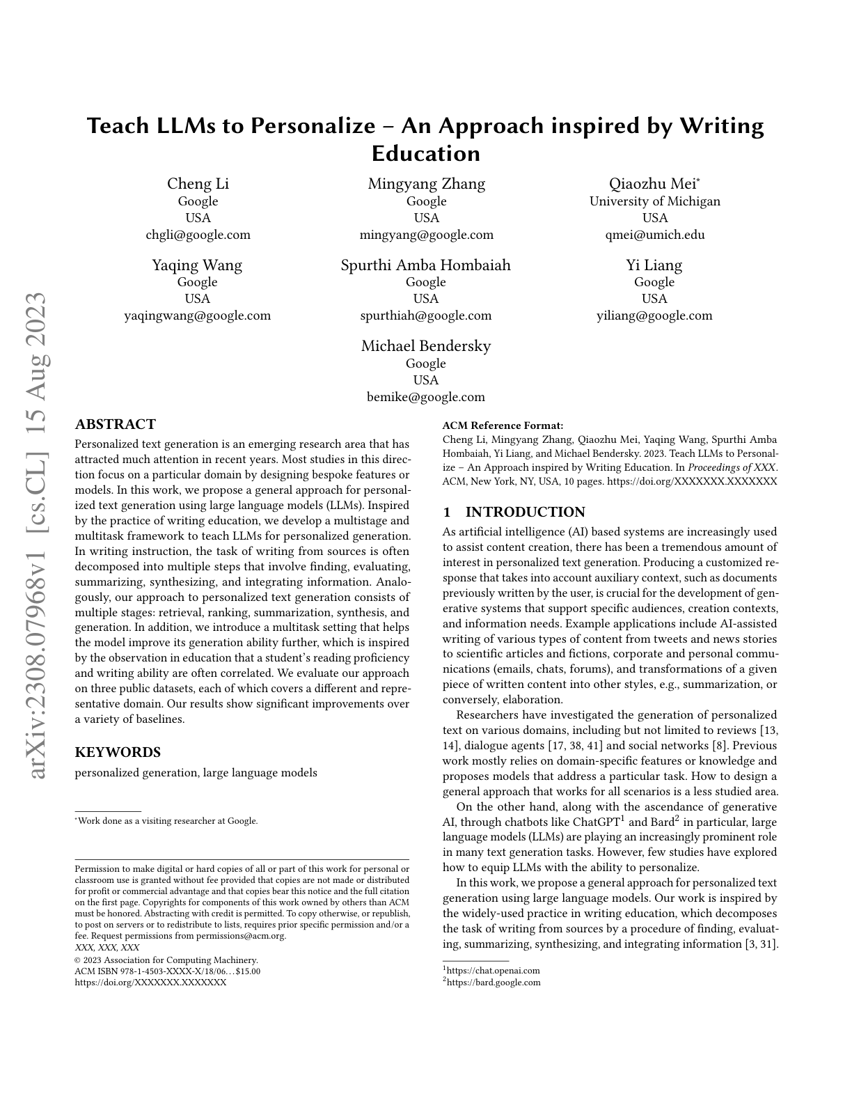 Teach LLMs to Personalize