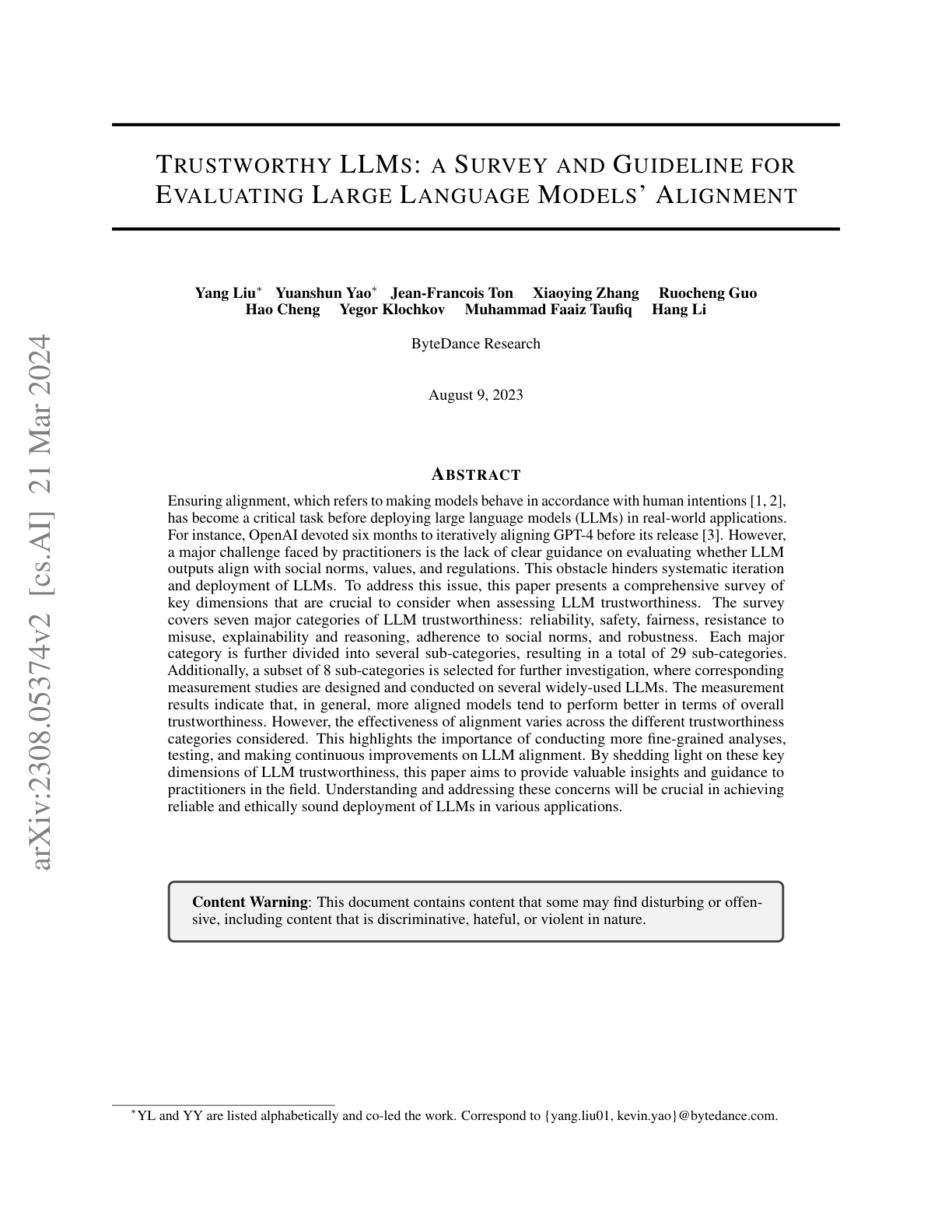 Trustworthy LLMs