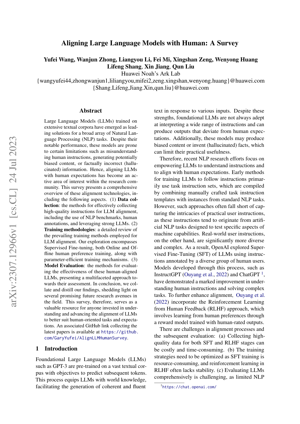 Survey of Aligned LLMs