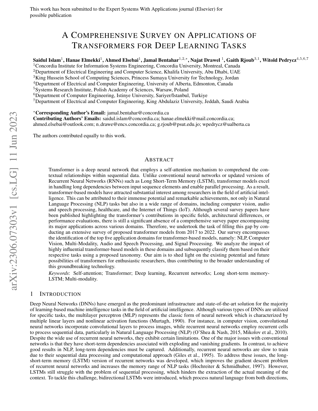 Applications of Transformers