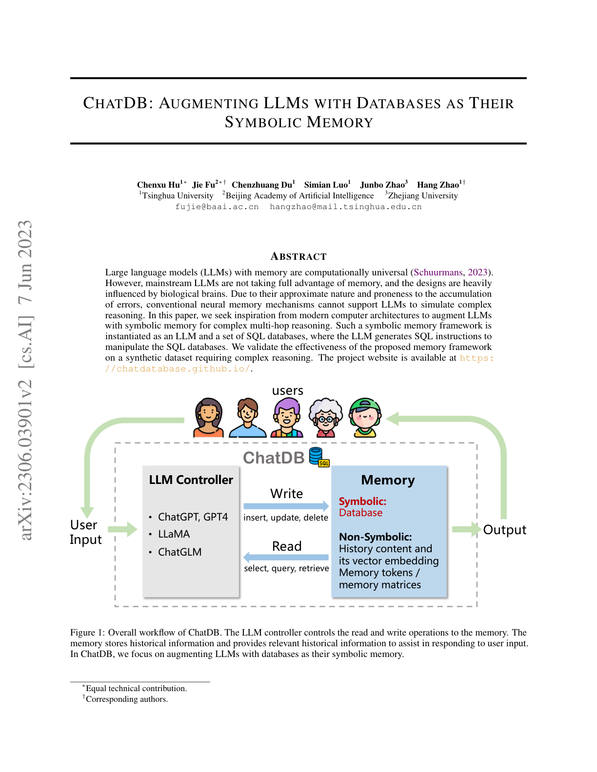 Augmenting LLMs with Databases (ChatDB)
