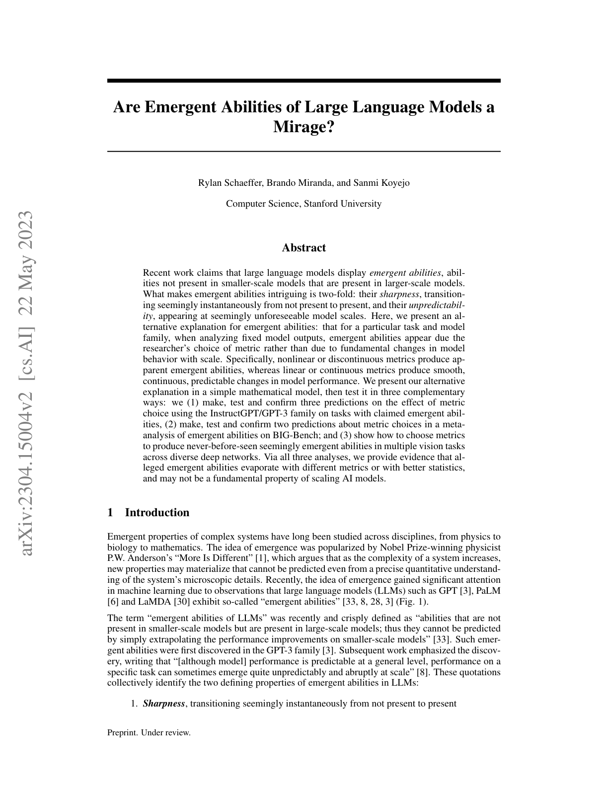 Are Emergent Abilities of LLMs a Mirage?