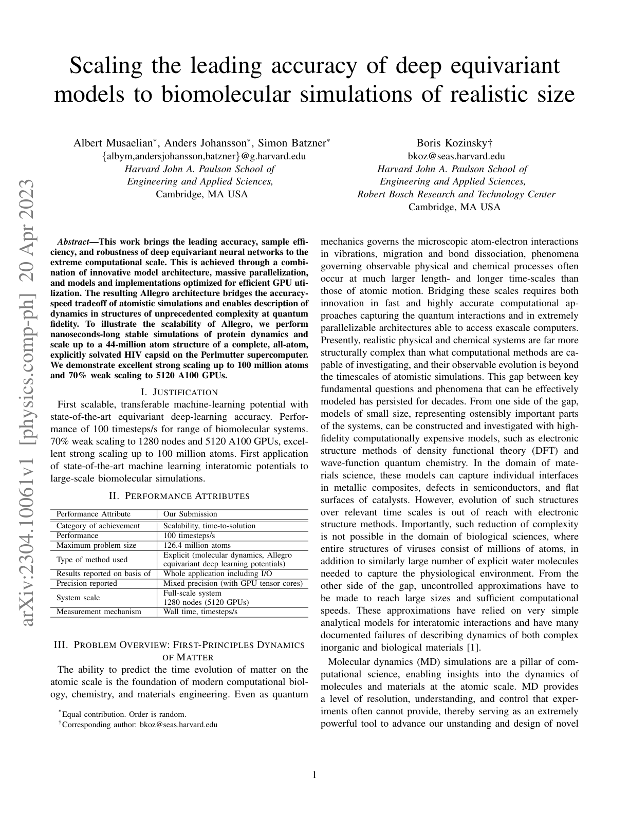 Scaling Biomolecular Simulations with Equivariant Models