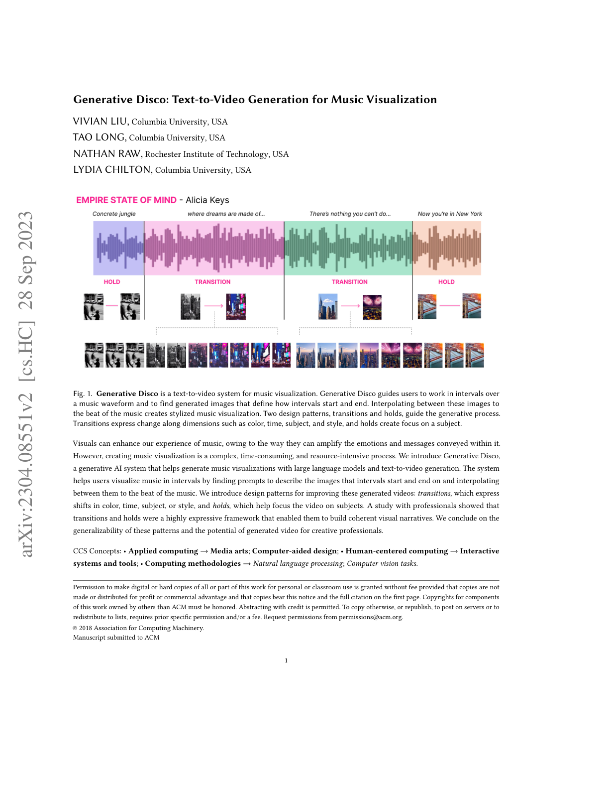Generative Disco: Text-to-Video Generation for Music Visualization