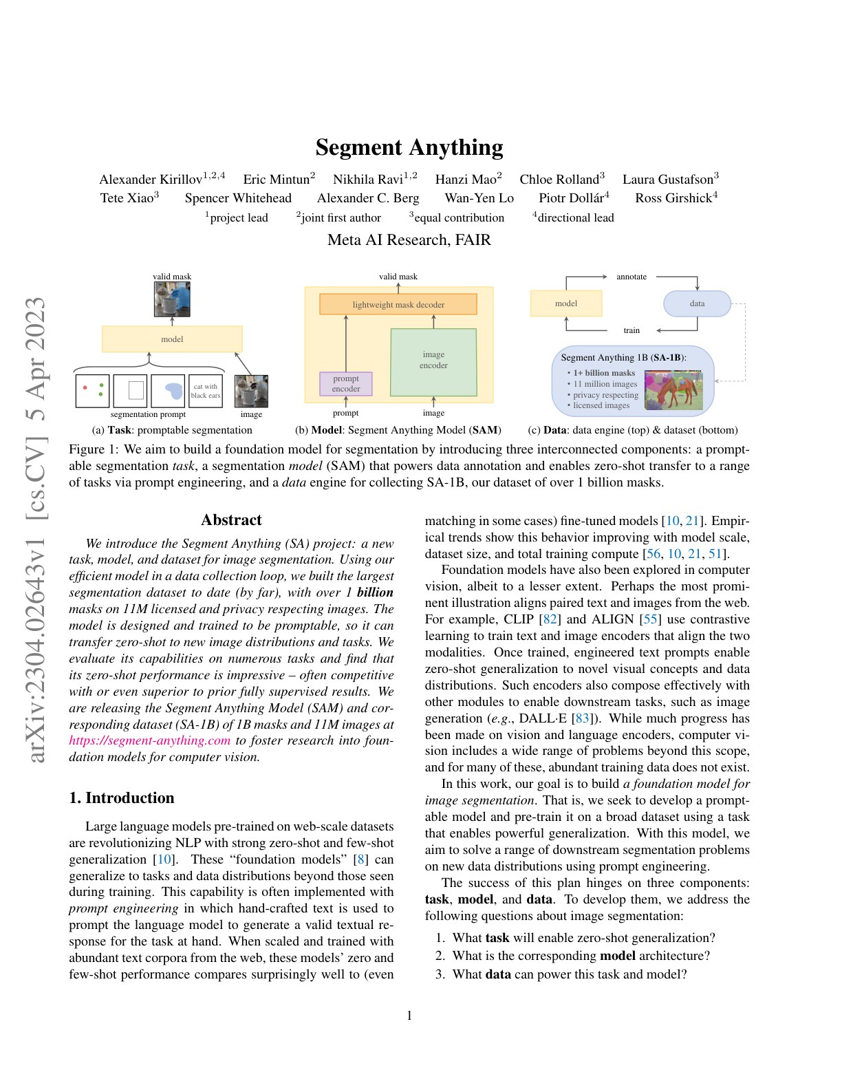 Segment Anything (SAM)