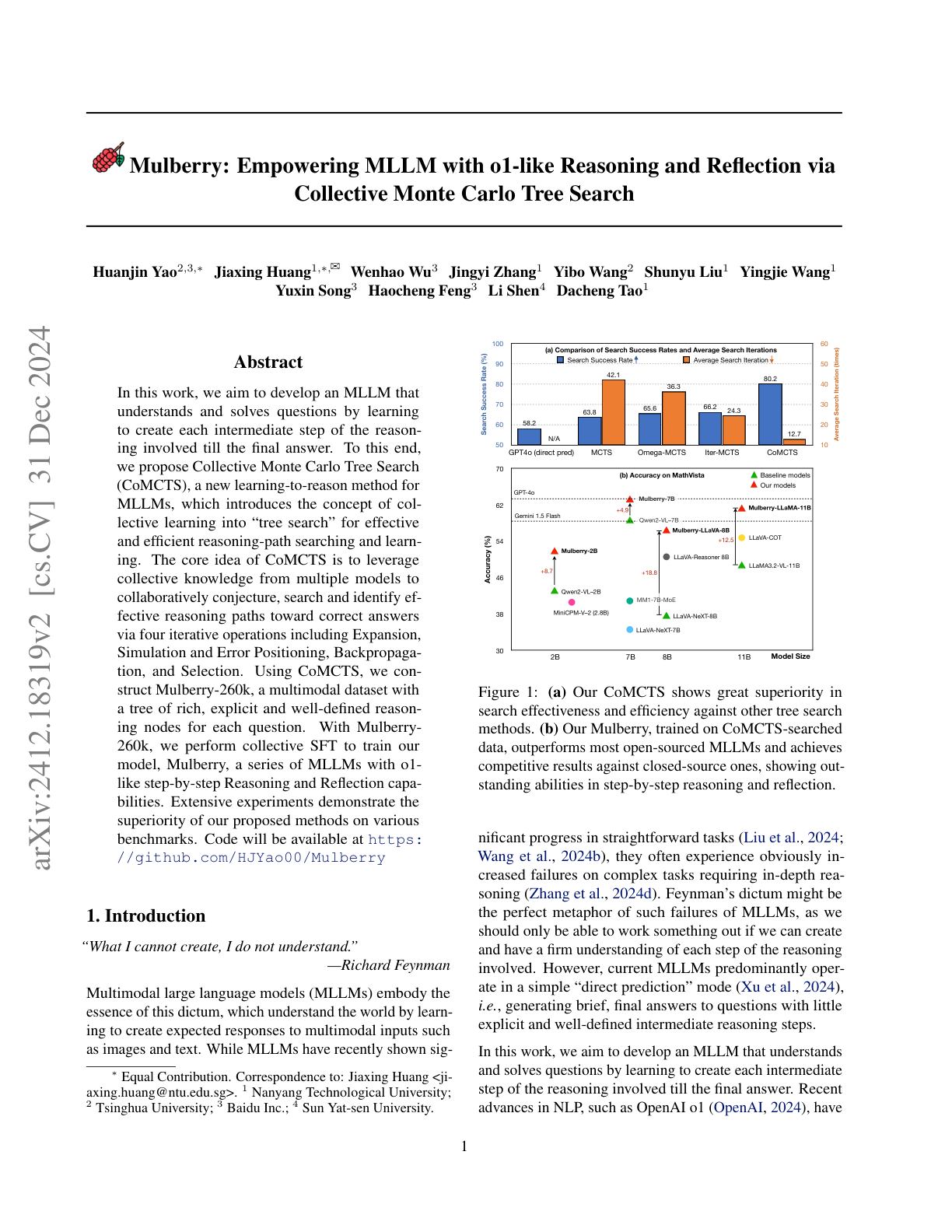 Empowering MLLM with o1-like Reasoning and Reflection