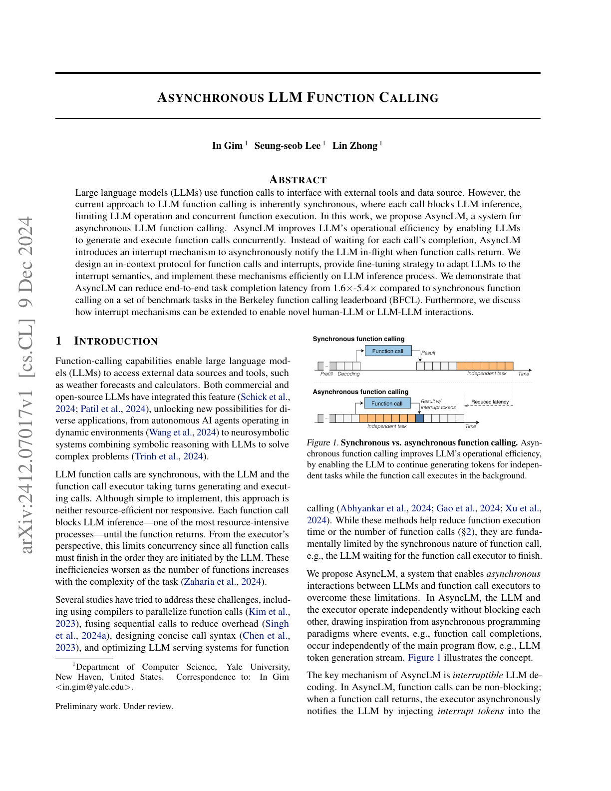 Asynchronous Function Calling