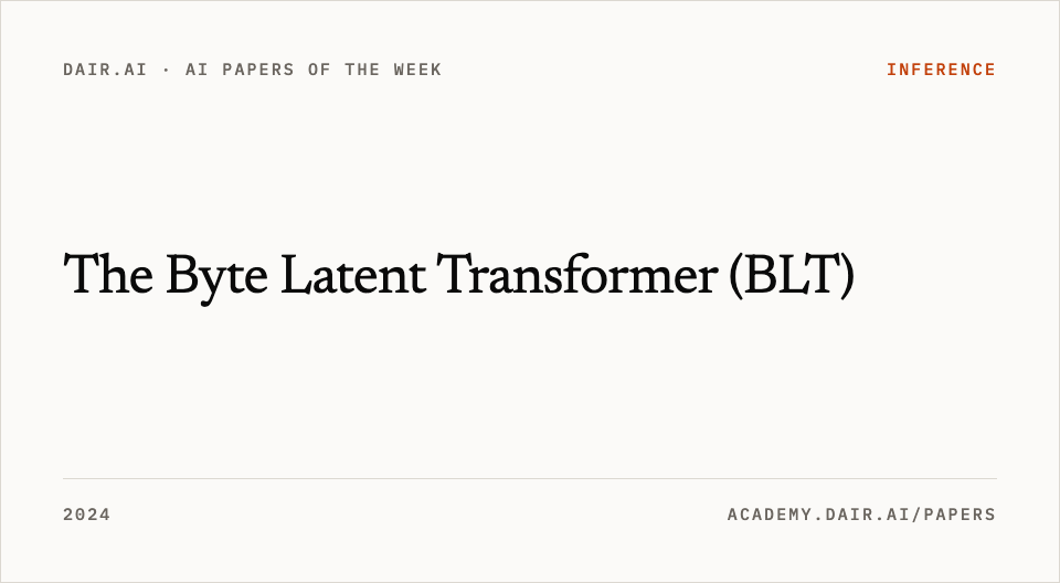 The Byte Latent Transformer (BLT)