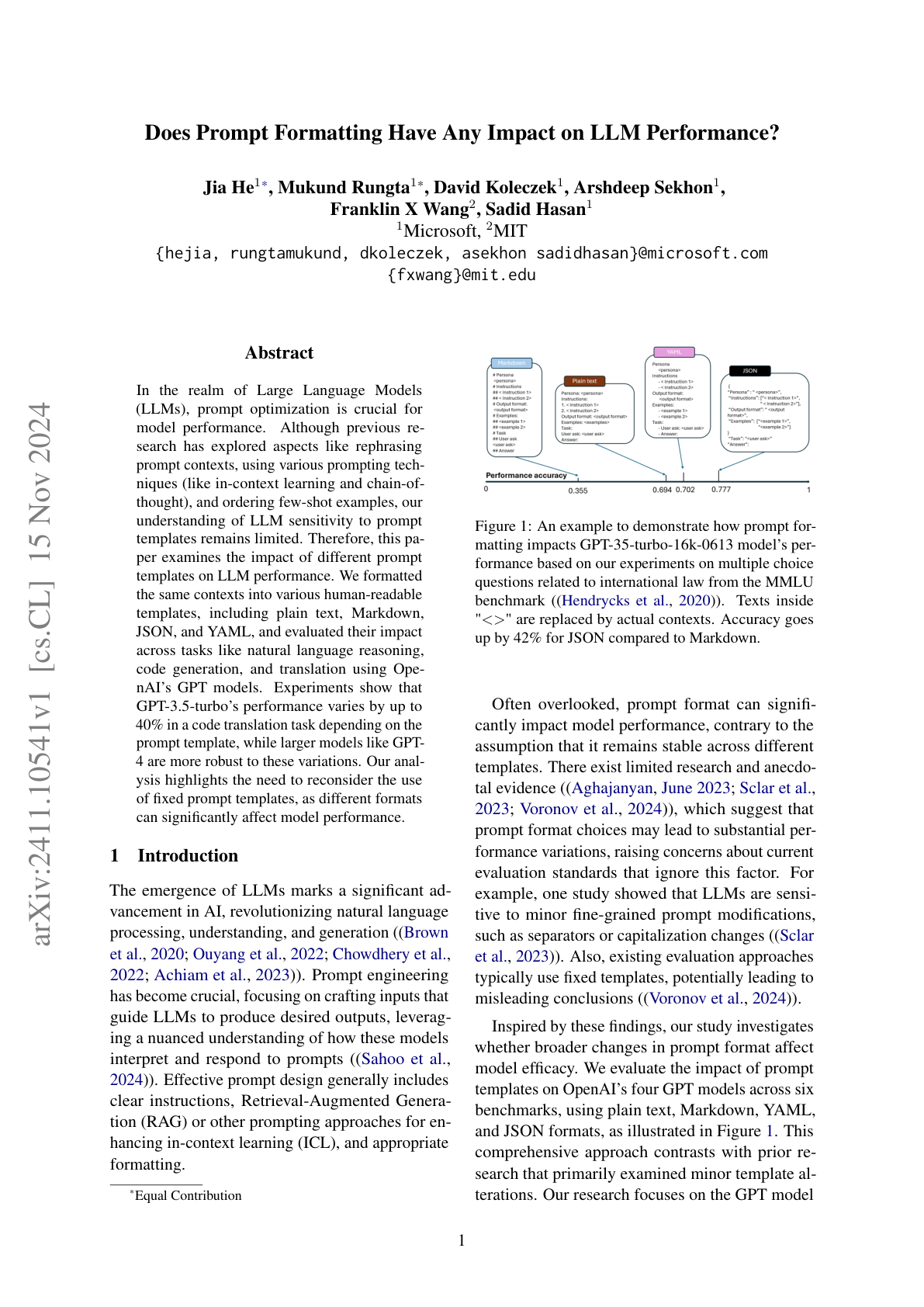 Does Prompt Formatting Impact LLM Performance