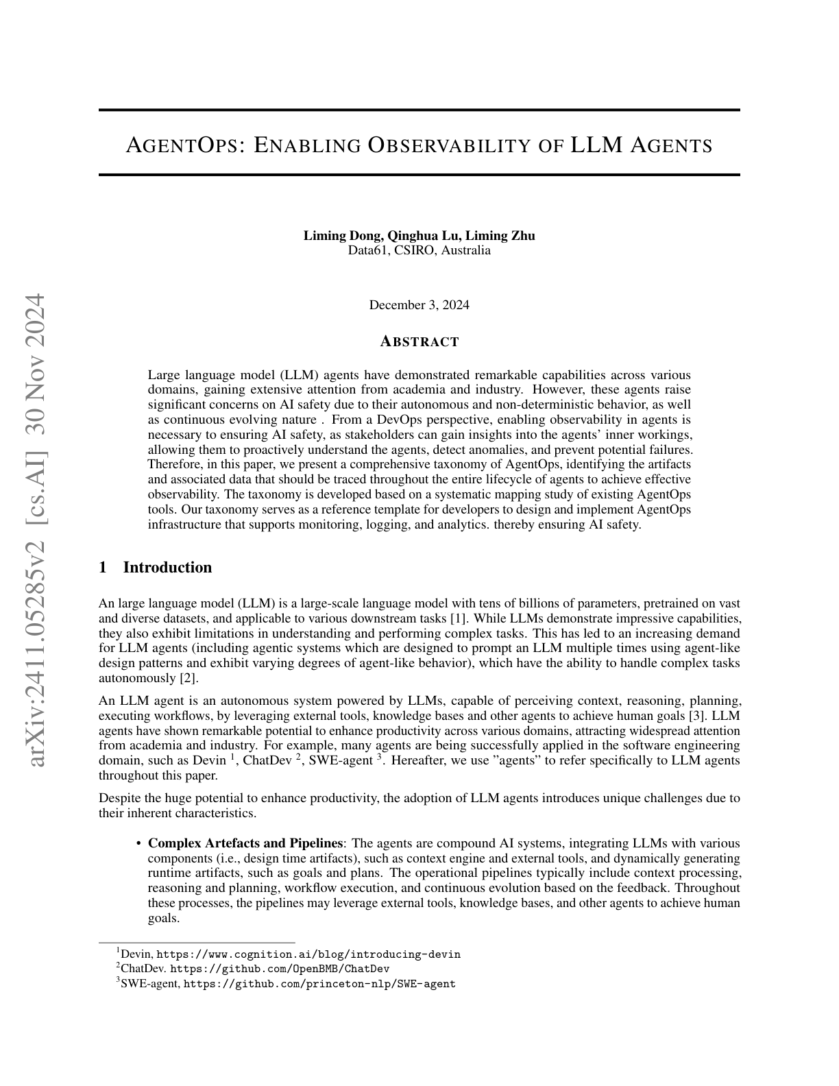 A Taxonomy of AgentOps for Enabling Observability of Foundation Model-based Agents