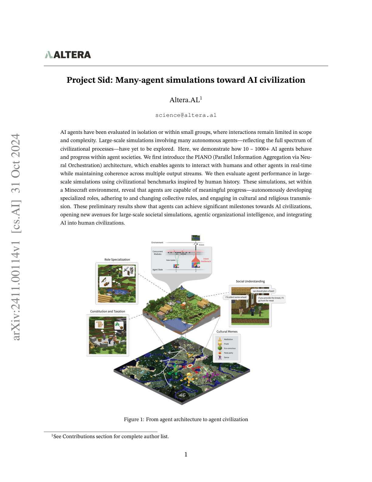 Many-agent Simulations toward AI Civilization