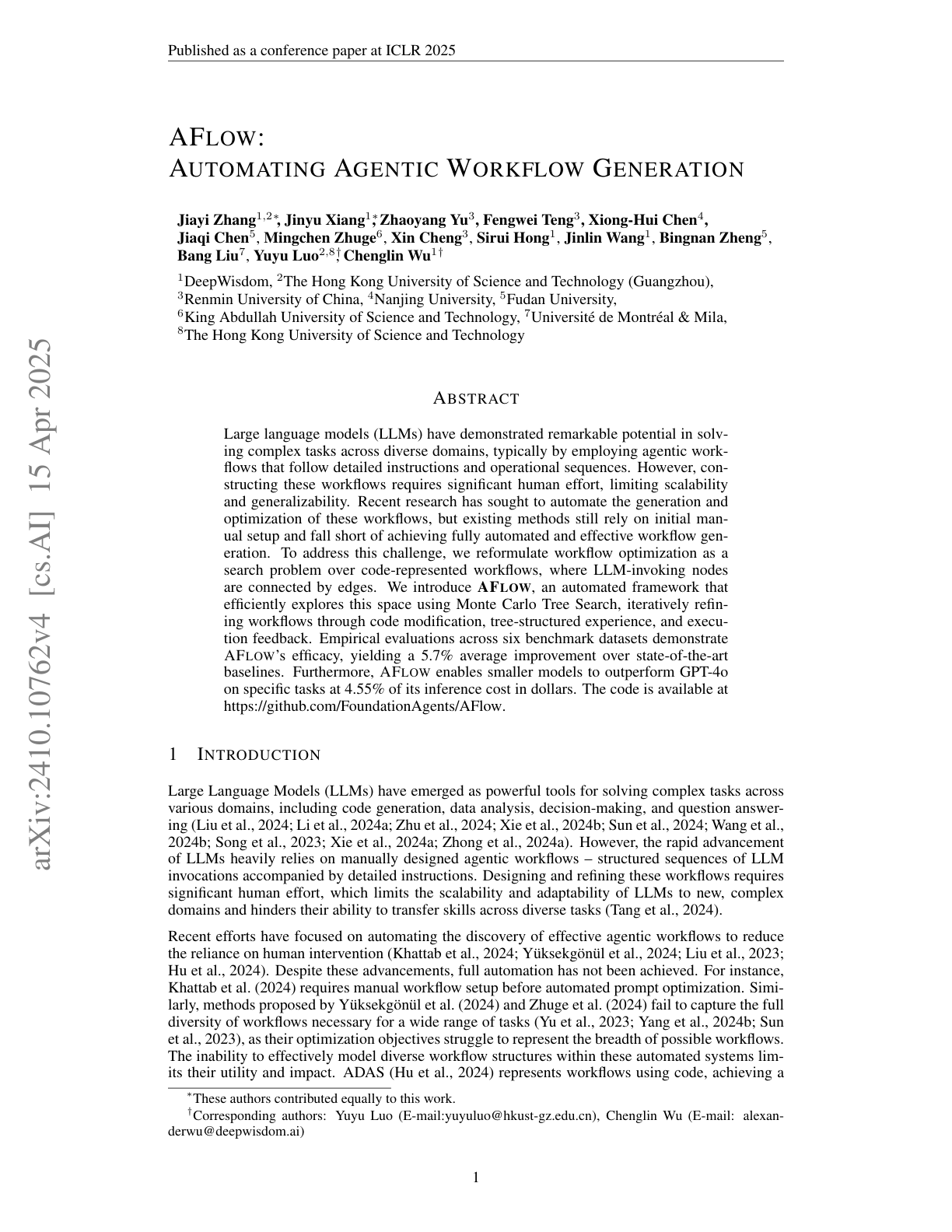 Automating Agentic Workflow Generation