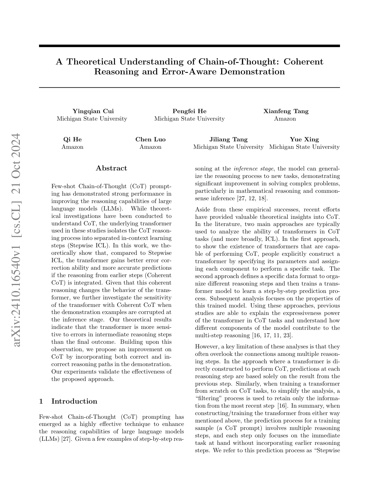 A Theoretical Understanding of CoT