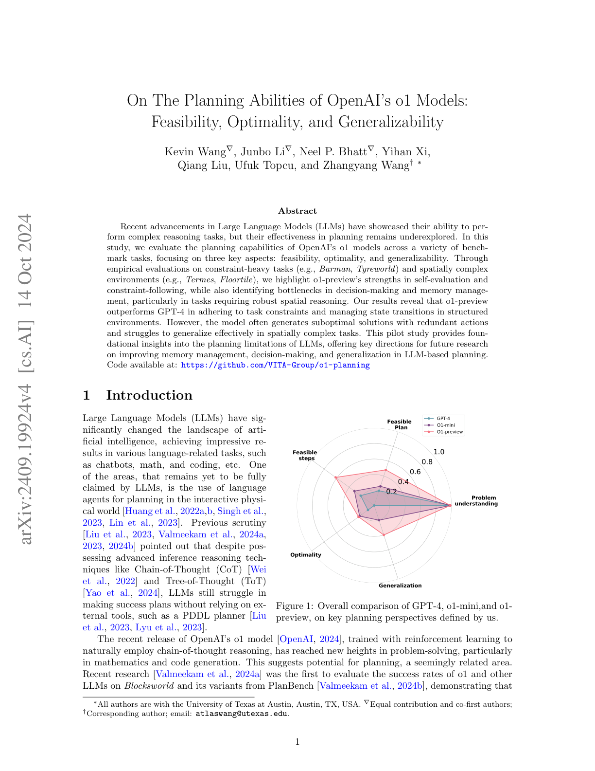 On the Planning Abilities of OpenAI’s o1 Models