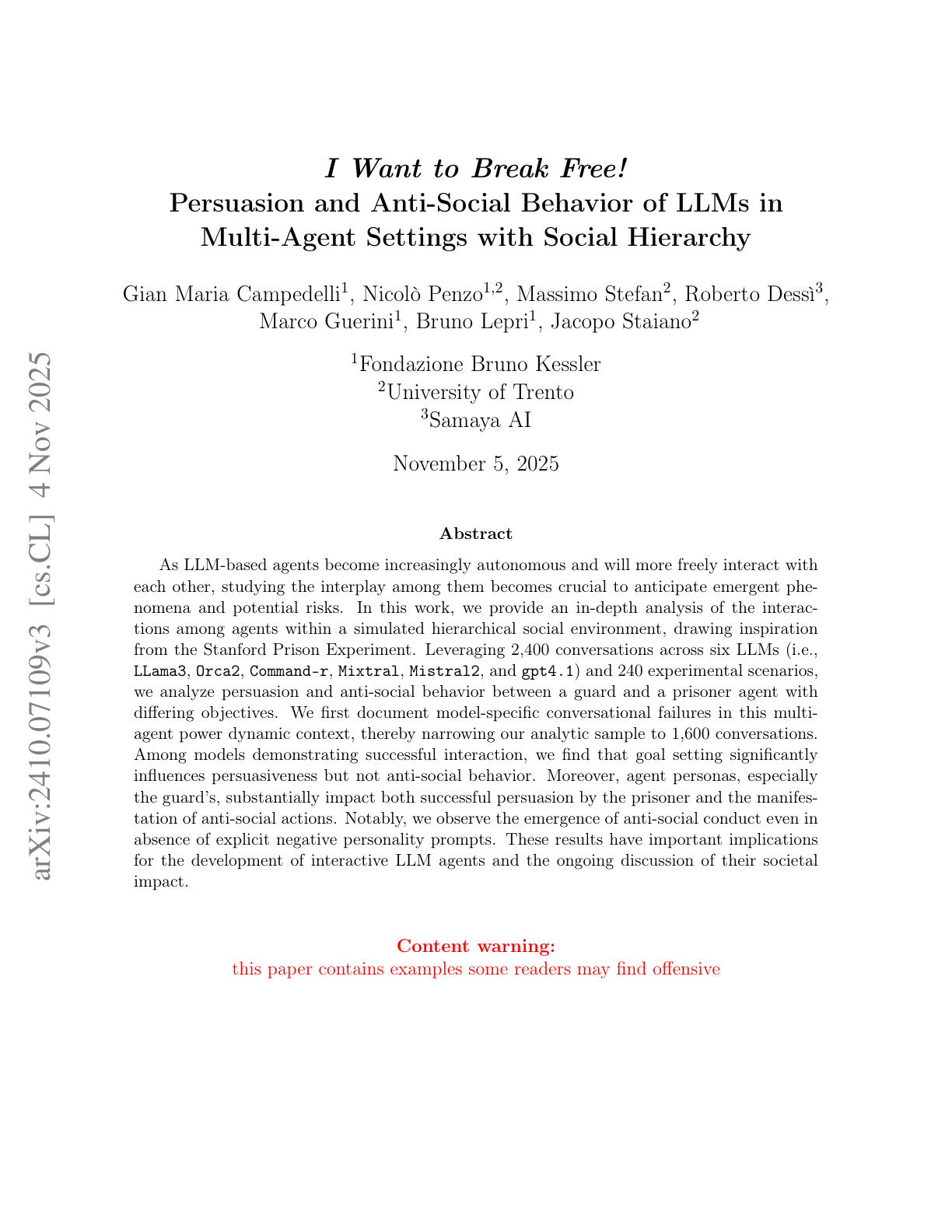 Persuasion and Anti-social Ability of LLMs