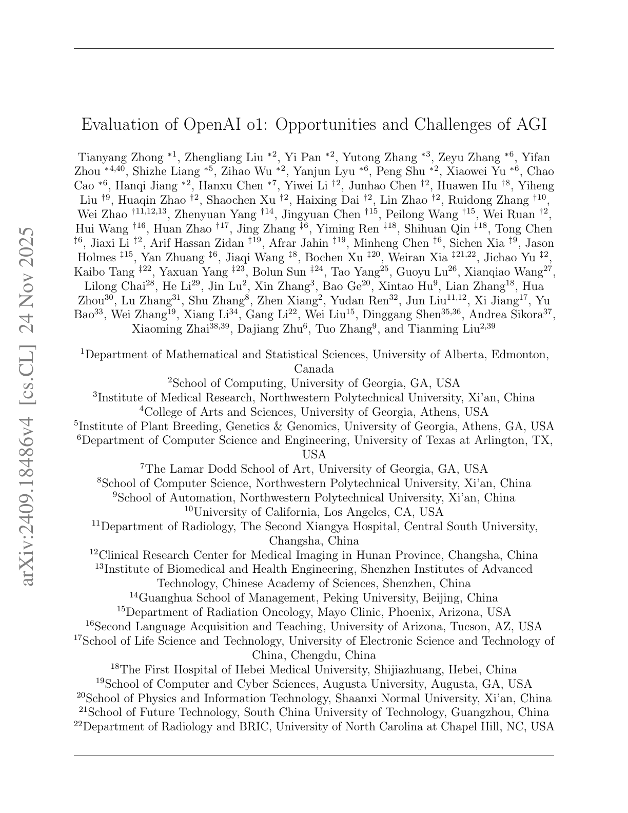 Evaluation of o1