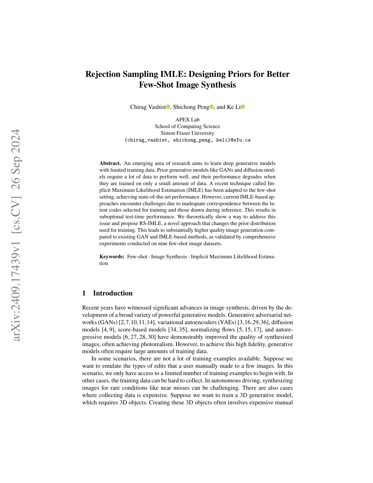 Designing Priors for Better Few-Shot Image Synthesis