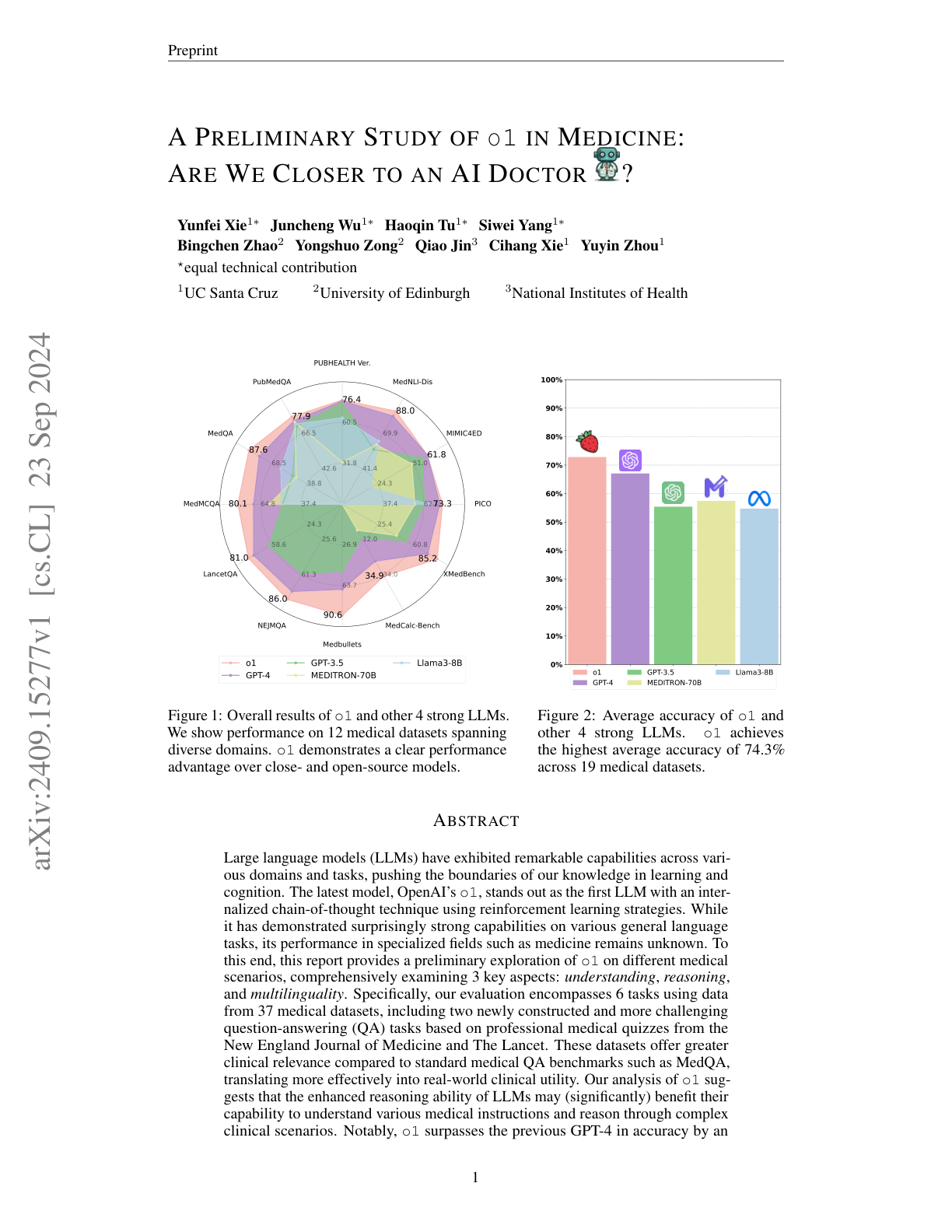 A Preliminary Study of o1 in Medicine
