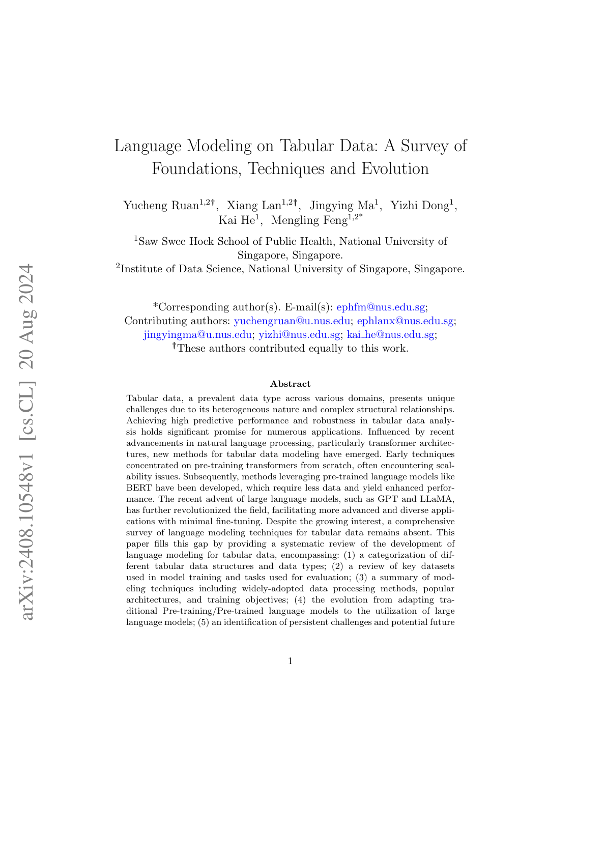 Language Modeling on Tabular Data