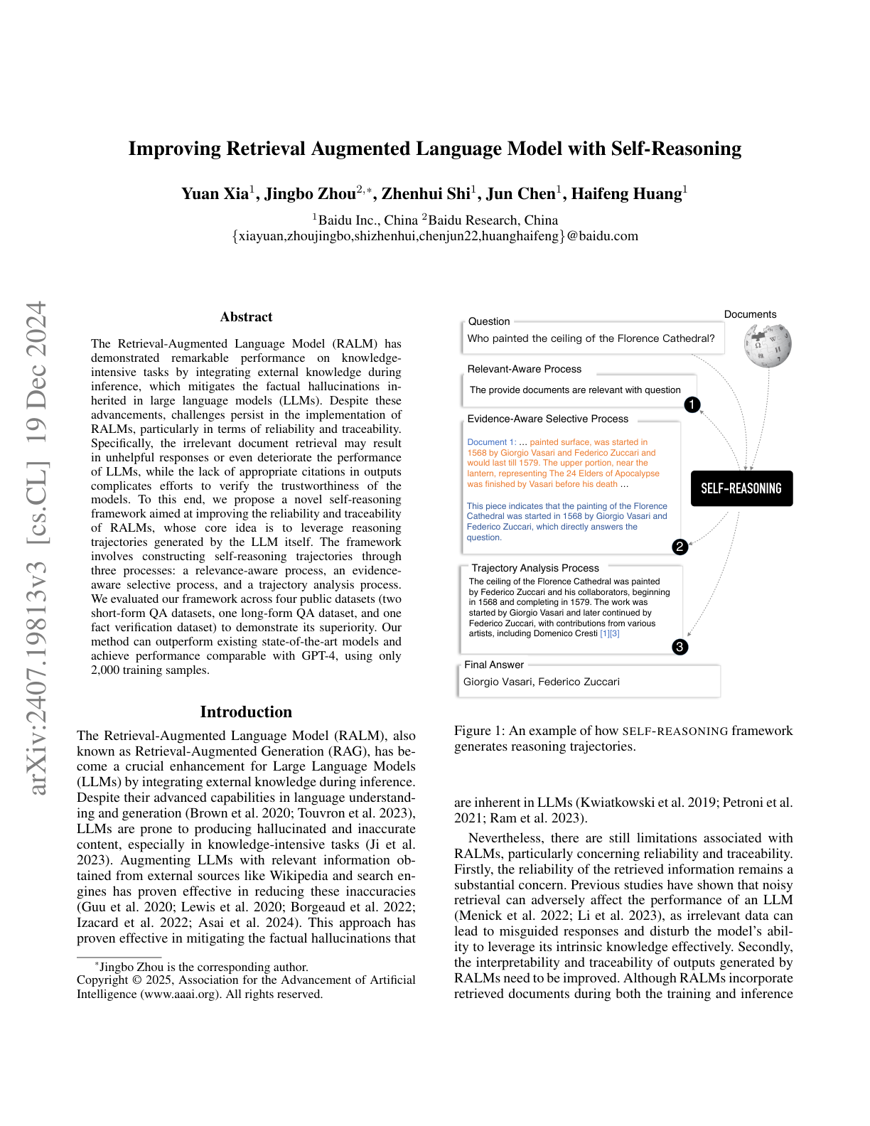 Improved RAG with Self-Reasoning