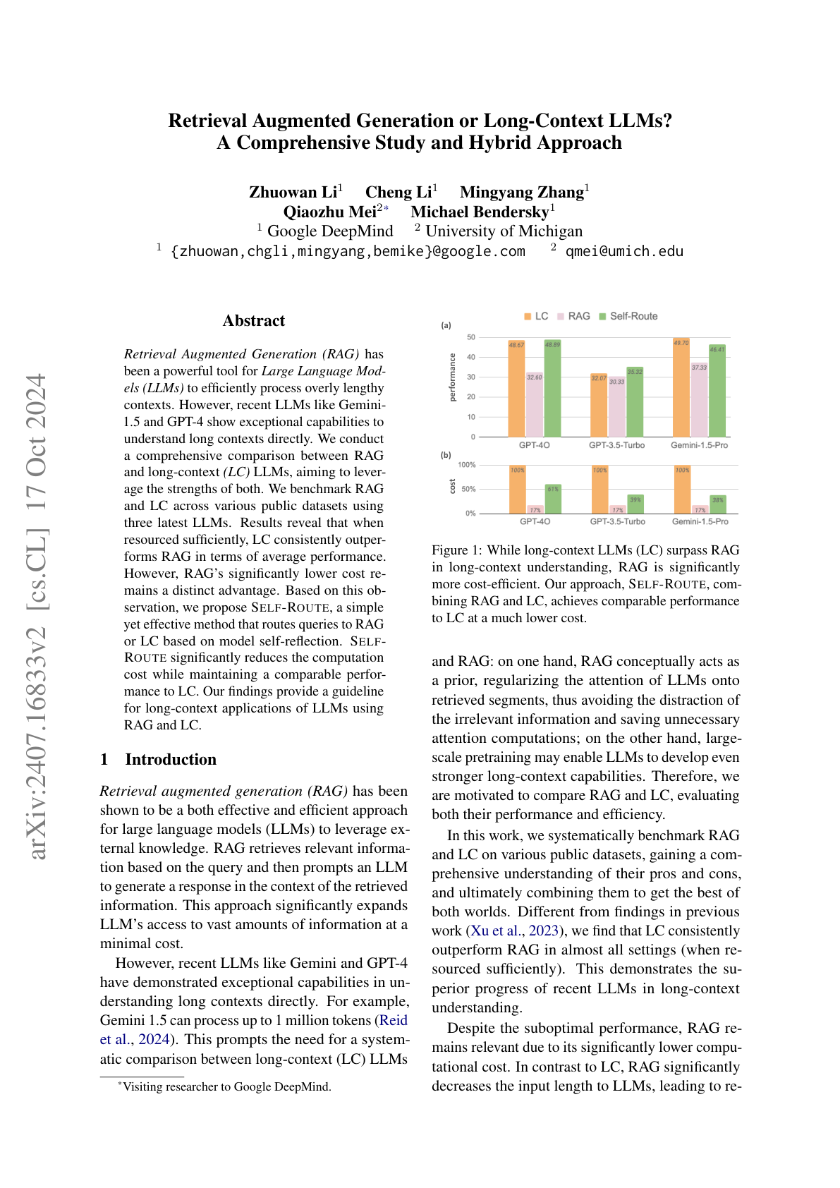 RAG vs. Long-Context LLMs