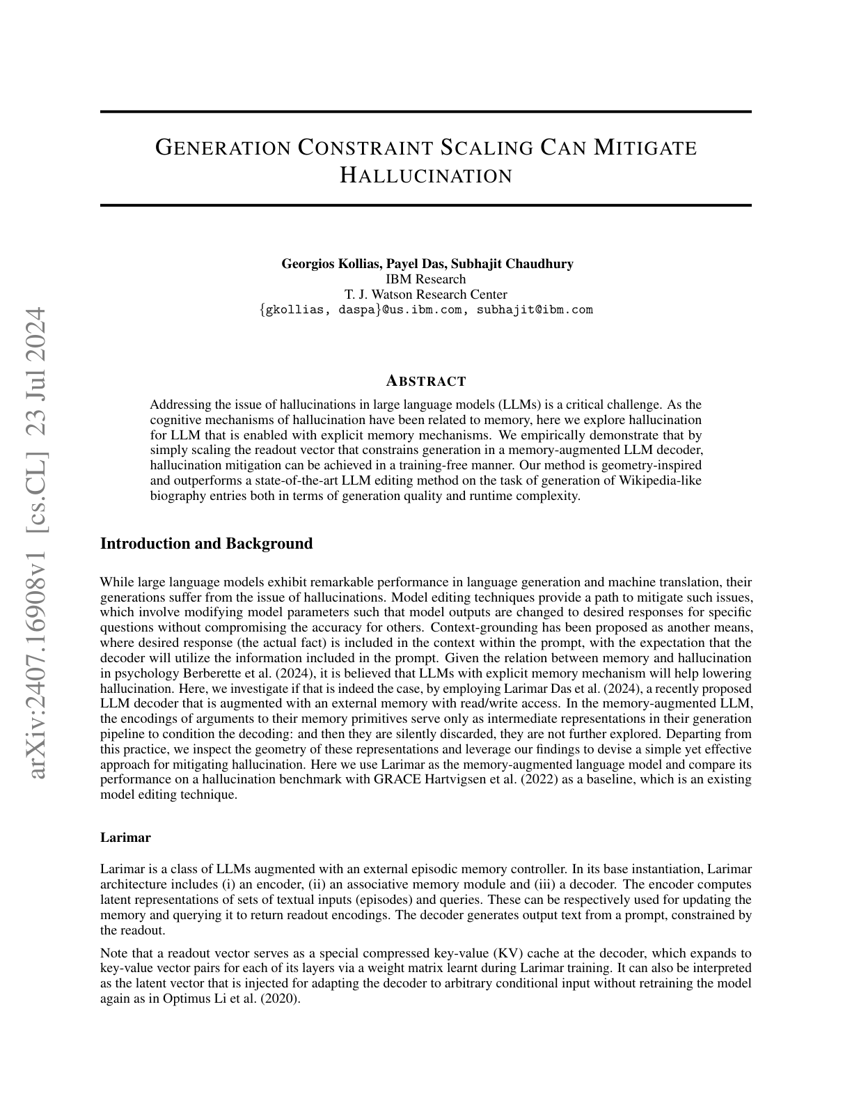 Mitigating Hallucination via Generation Constraint