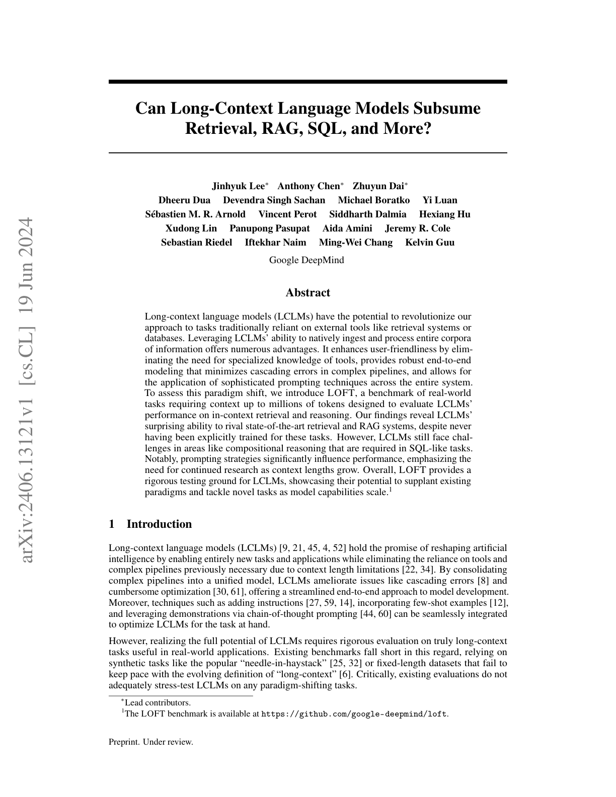 Can Long-Context Language Models Subsume Retrieval, RAG, SQL, and More?