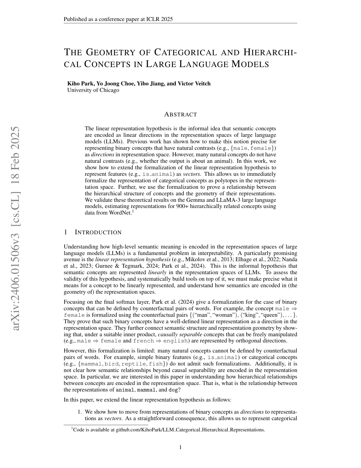 The Geometry of Concepts in LLMs