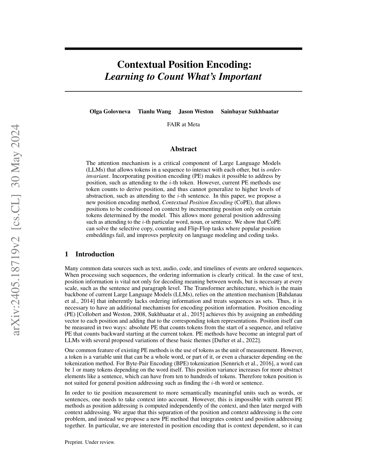 Contextual Position Encoding