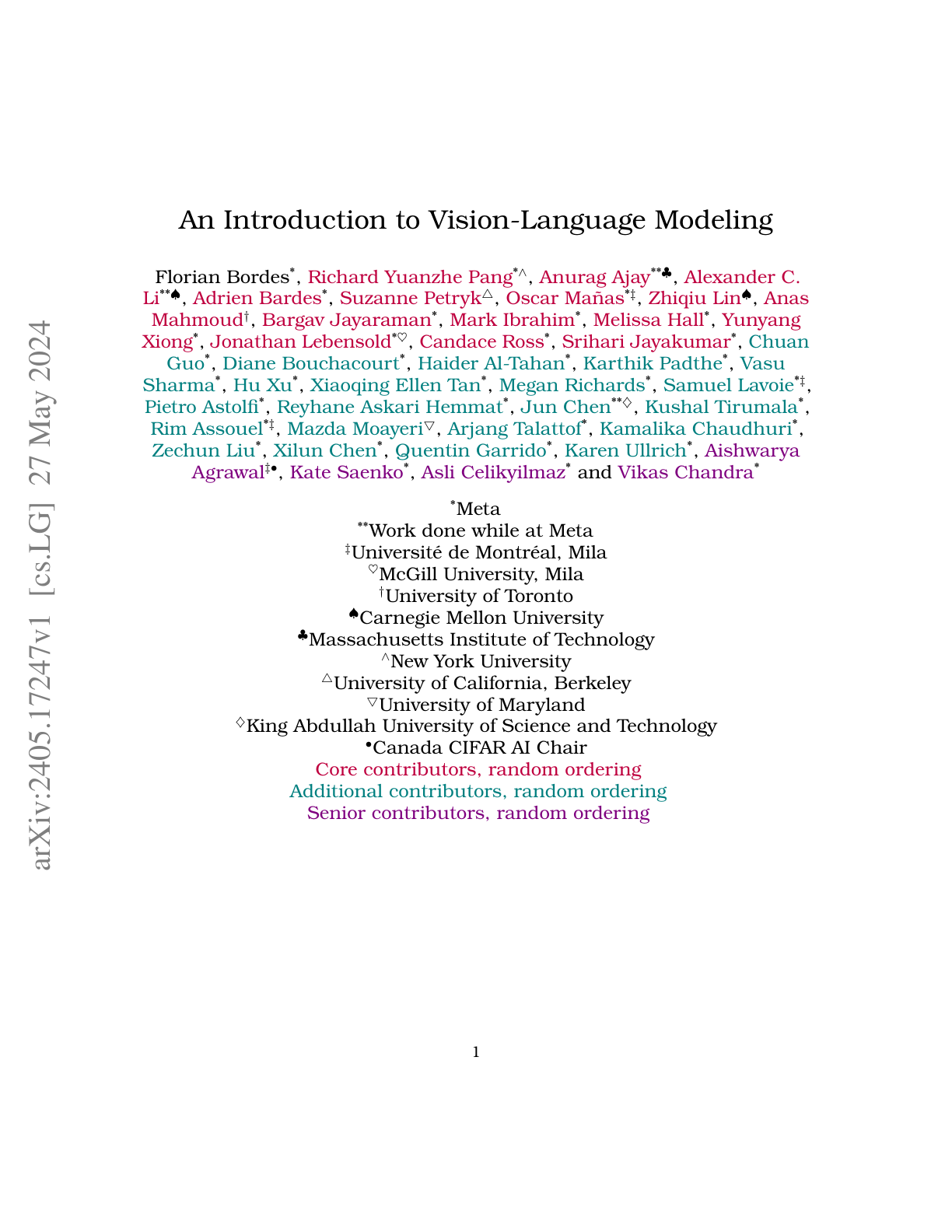 Introduction to Vision-Language Modeling