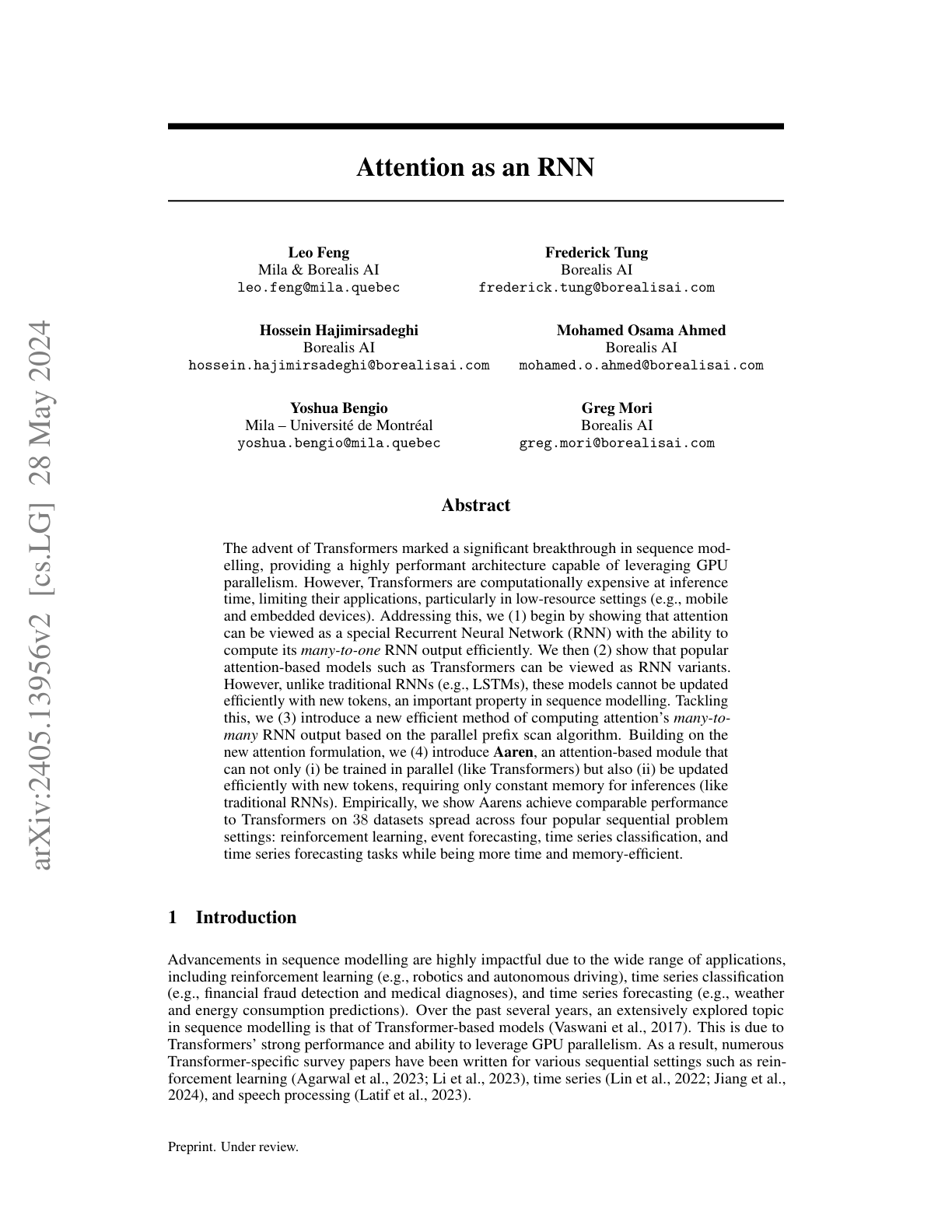 Attention as an RNN